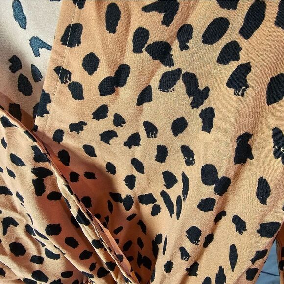 Women's Animal Print Puff Sleeves Dress Small - Picture 3 of 5